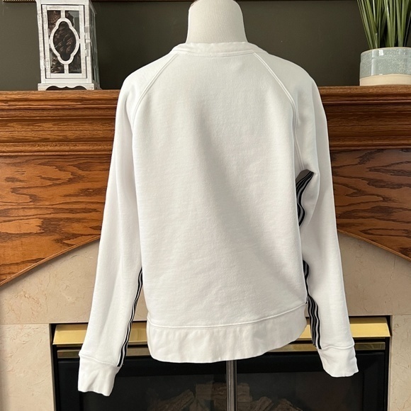 Athleta Cropped 24/7 Racer Striped Fleece Sweatshirt Sz. S - Picture 7 of 13